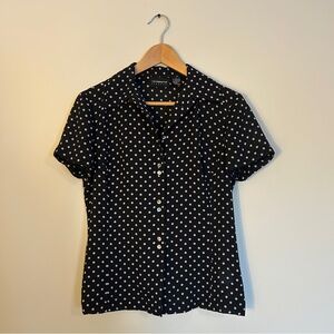 Vintage 90s Liz Claiborne Polka Dot Matching Shirt & Skirt Set